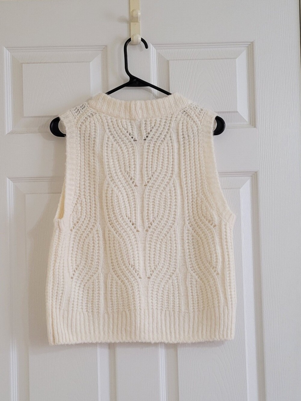 Madewell Pointelle Knowe Wool Blend Cream Sweater Vest - Picture 2 of 5